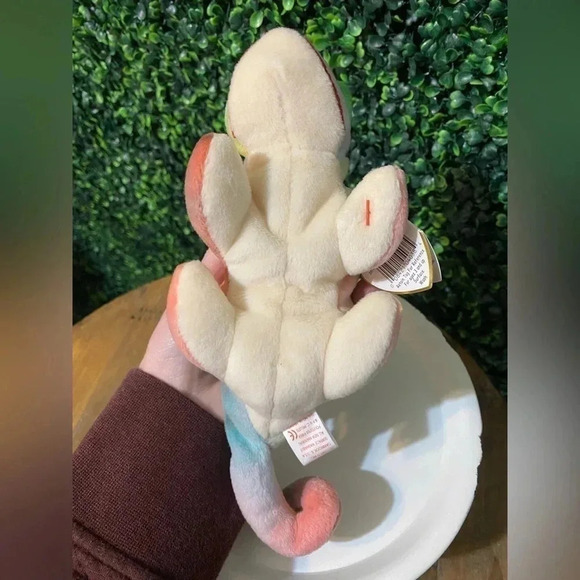 RARE Ty Beanie Baby - Iggy the Iguana with Tie Dye Fabric & Tag Errors - Picture 11 of 11